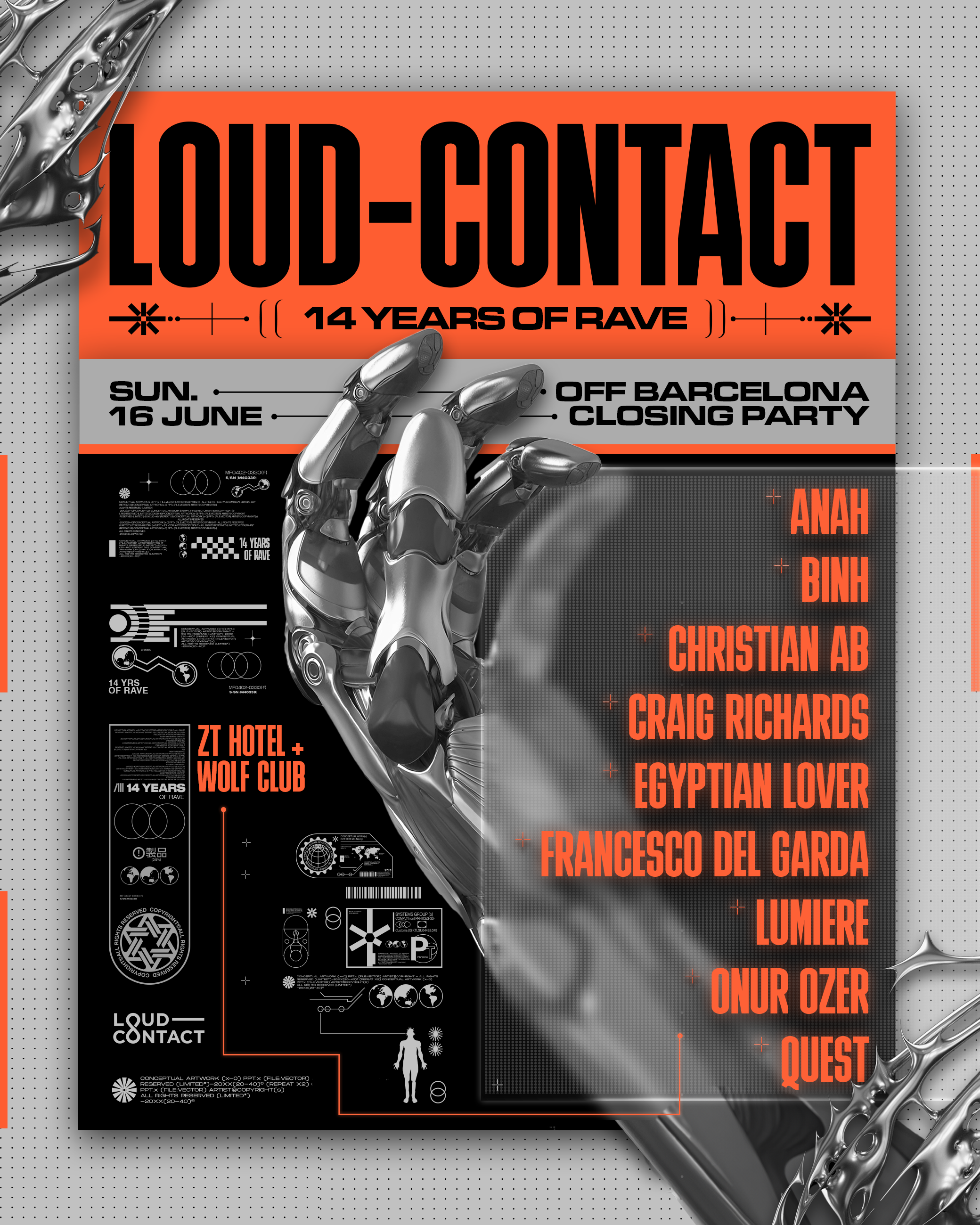 Loud-Contact 14years of Rave w/ Francesco Del Garda,Onur Ozer,Egyptian Lover  - Página frontal