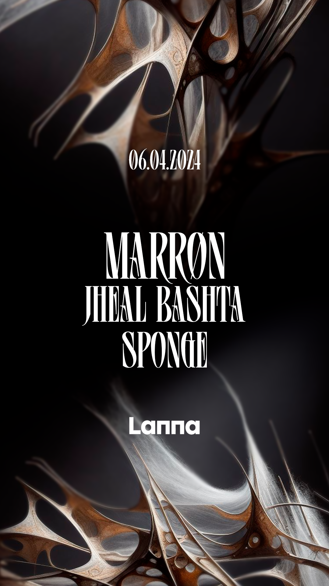 Lanna Club presenta MARRØN, Jheal Bashta, Sponge - Página frontal
