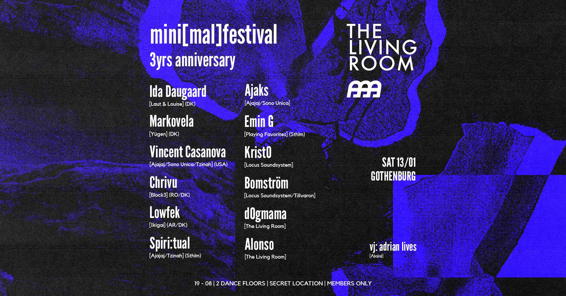 The Living Room ✮ mini[mal]festival ✮ 13/1 - フライヤー表