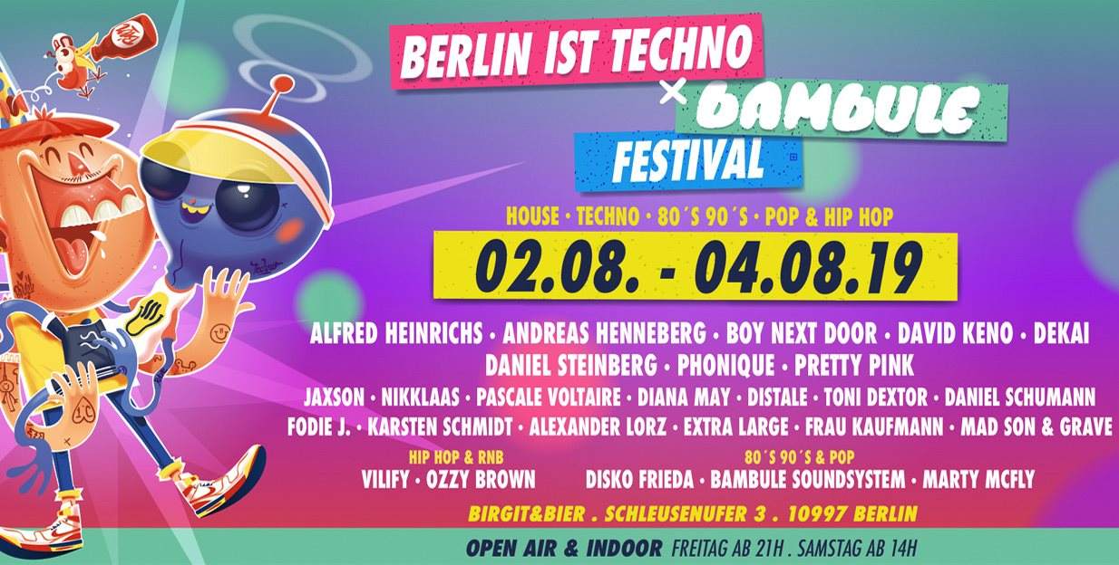 Berlin ist Techno X Bambule Festival (Open Air & Indoor) - フライヤー表
