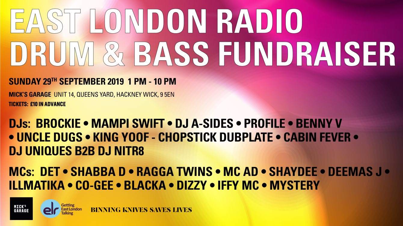 East London Radio Drum & Bass Fundraiser - Página frontal