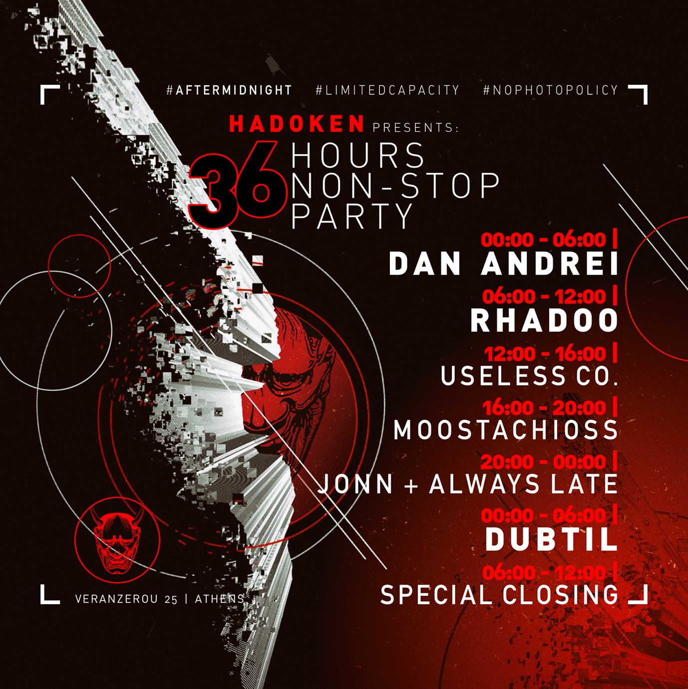36hour Party with Rhadoo • Dan Andrei • Dubtil • LOCAL ACTS - フライヤー裏