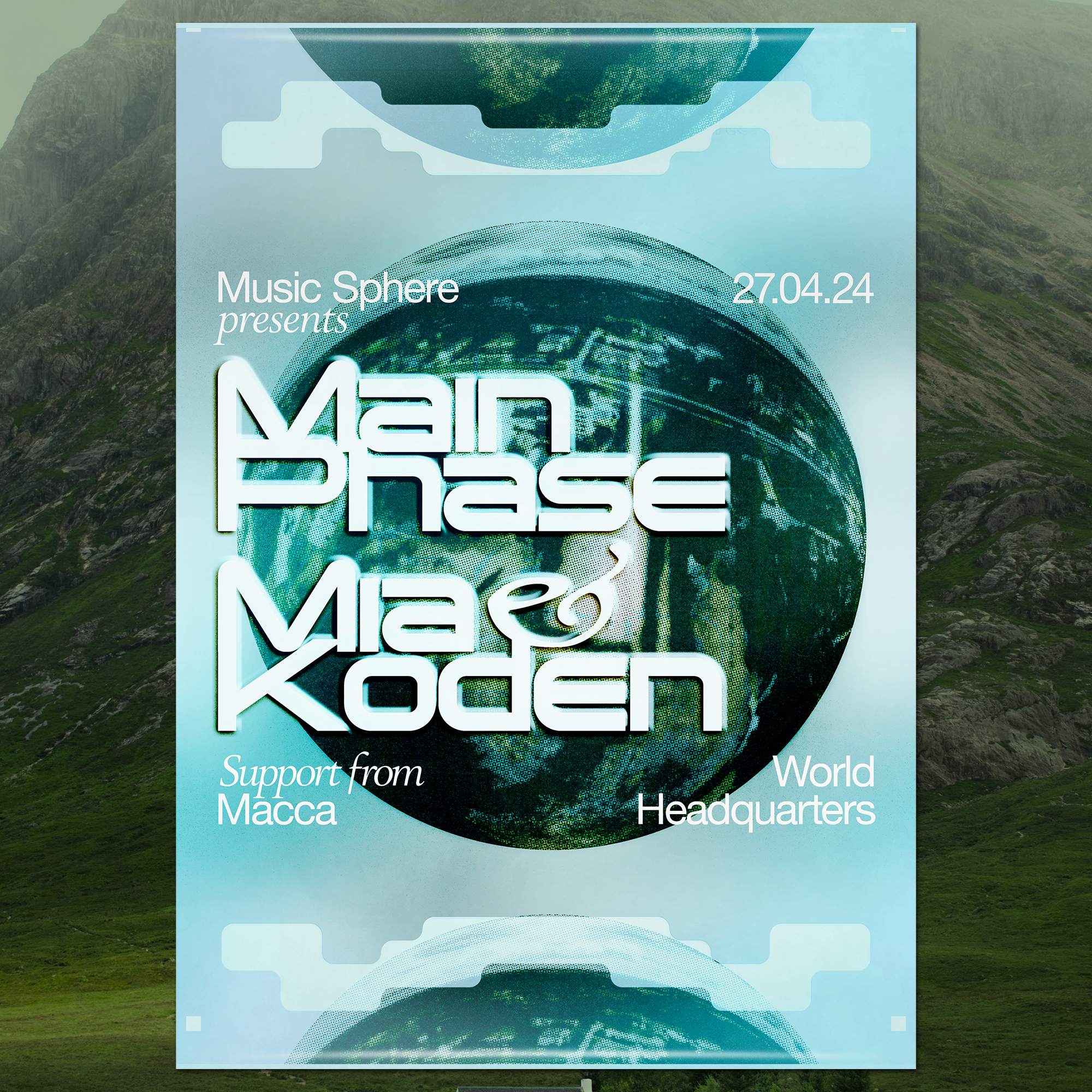 Music Sphere presents Main Phase + Mia Koden - フライヤー表
