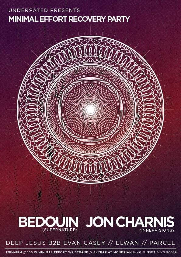 Minimal Effort Recovery Party with Bedouin, Jon Charnis & Friends - Página frontal