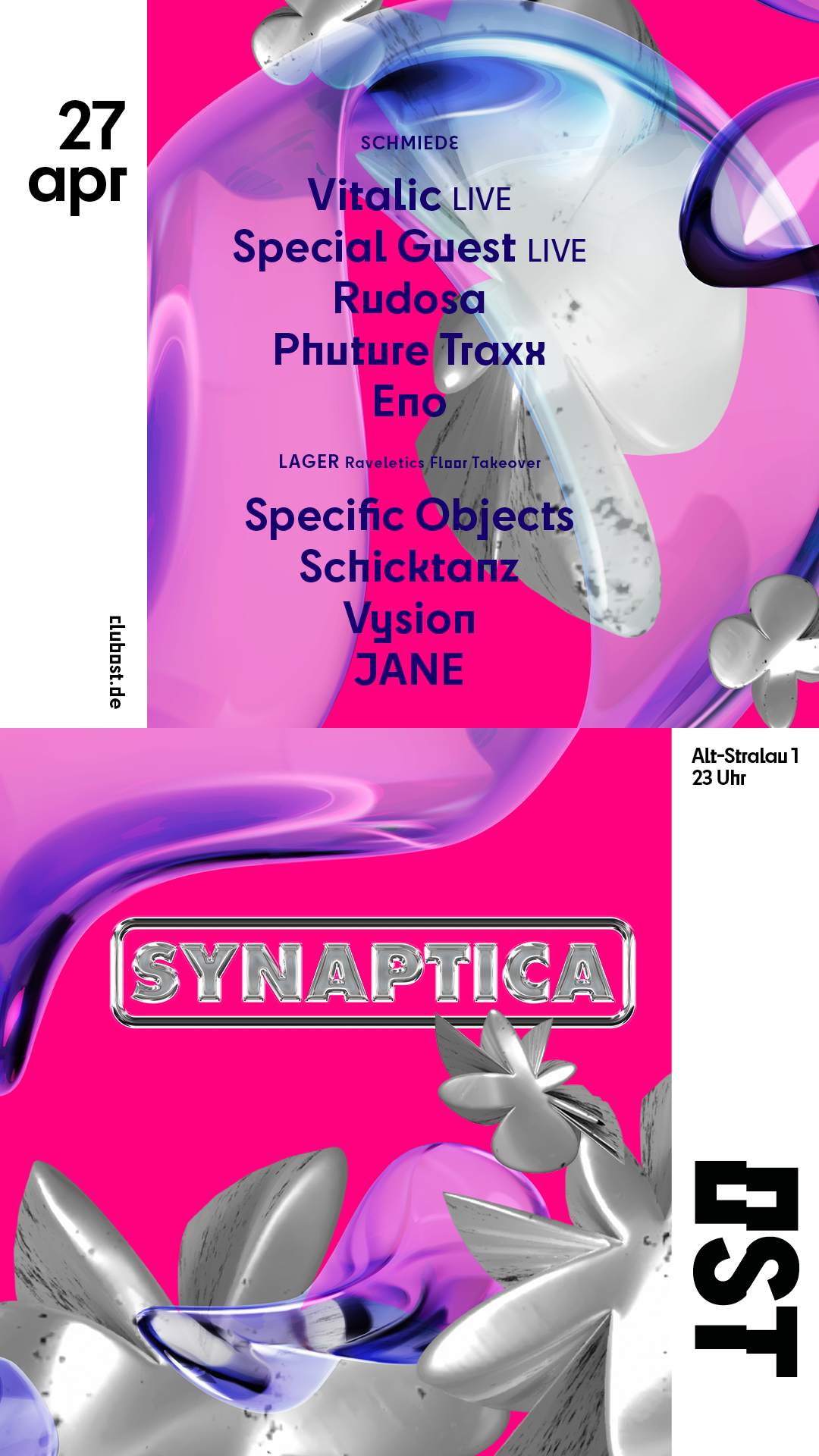 Synaptica w./ Vitalic, Special Guest - Página trasera