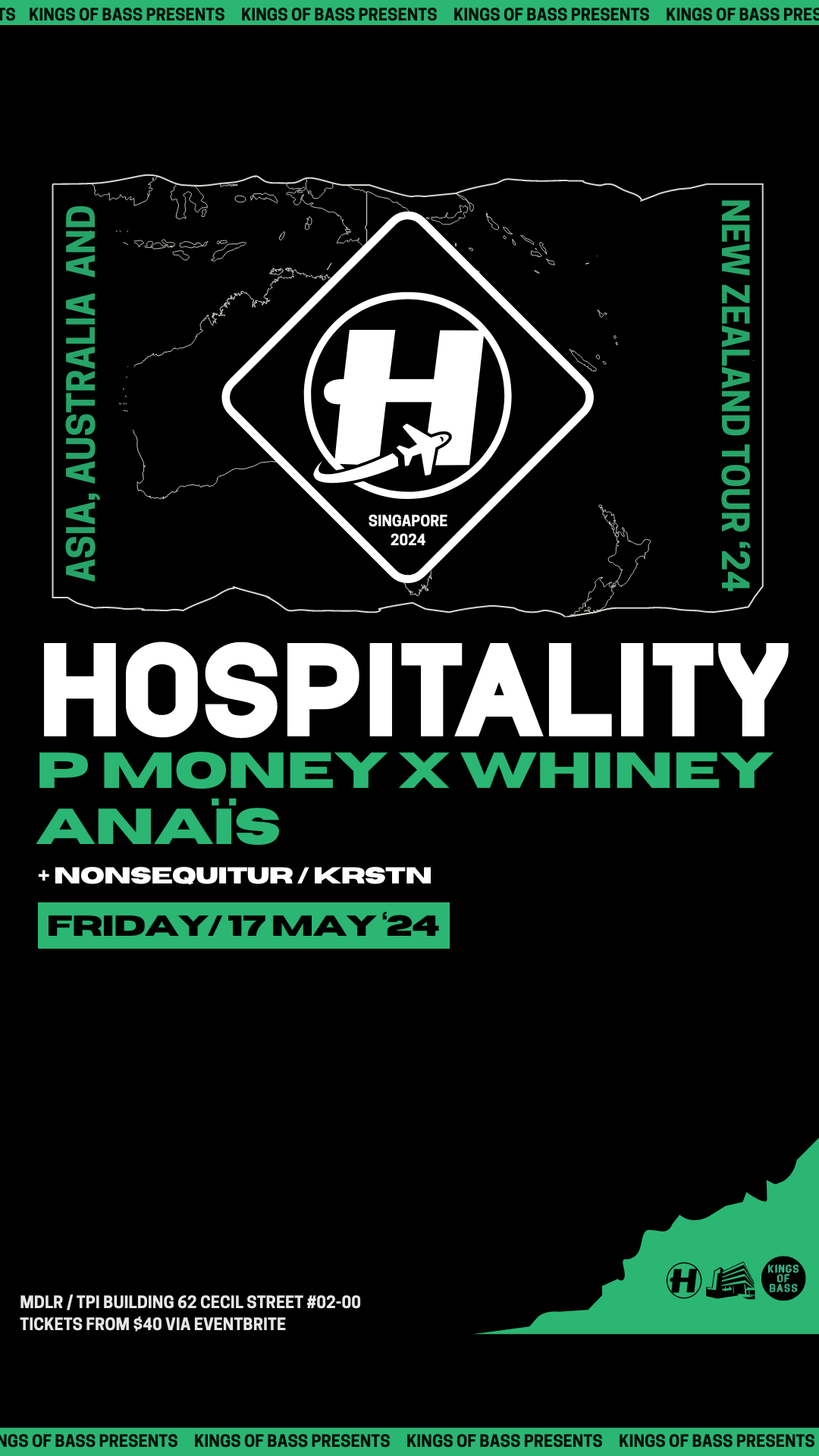 Kings of Bass presents HOSPITALITY 2024 feat. P Money x Whiney & Anaïs (UK) - フライヤー表