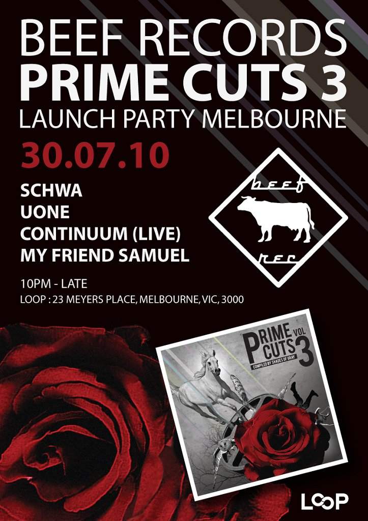 Beef Records Prime Cuts 3 Launch Party Melbourne - Página frontal