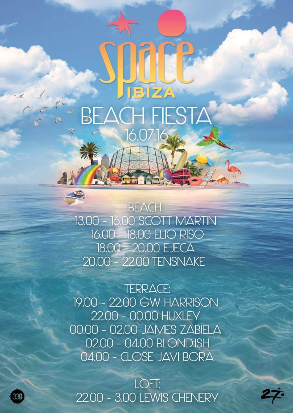 Space Ibiza: Beach Fiesta with James Zabiela, Tensnake, Blond:ish, Huxley - Página frontal