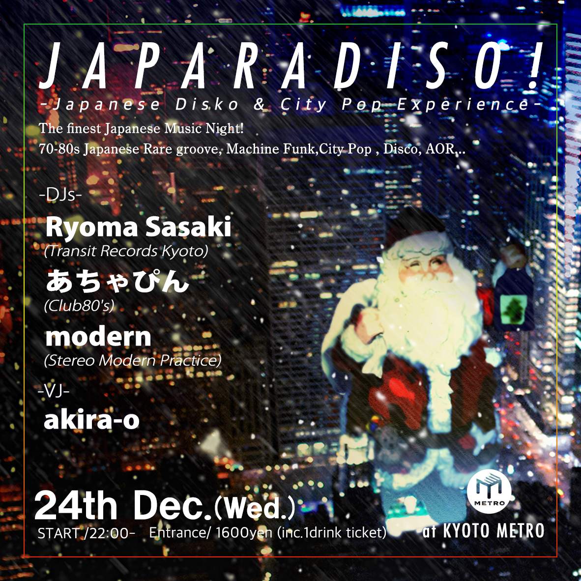 Japaradiso! -Japanese Disko & City Pop Experience- at Club Metro