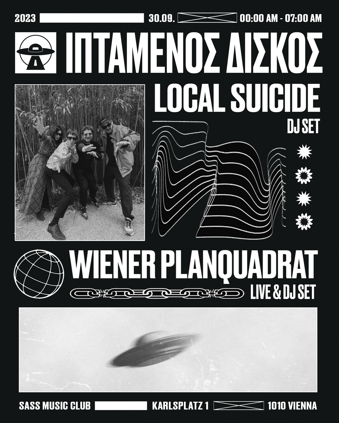 IPTAMENOS DISCOTEK with Local Suicide & Wiener Planquadrat *live* - フライヤー表