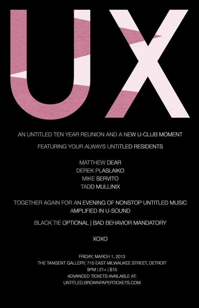 UX - Untitled 10 Year Reunion - Página trasera