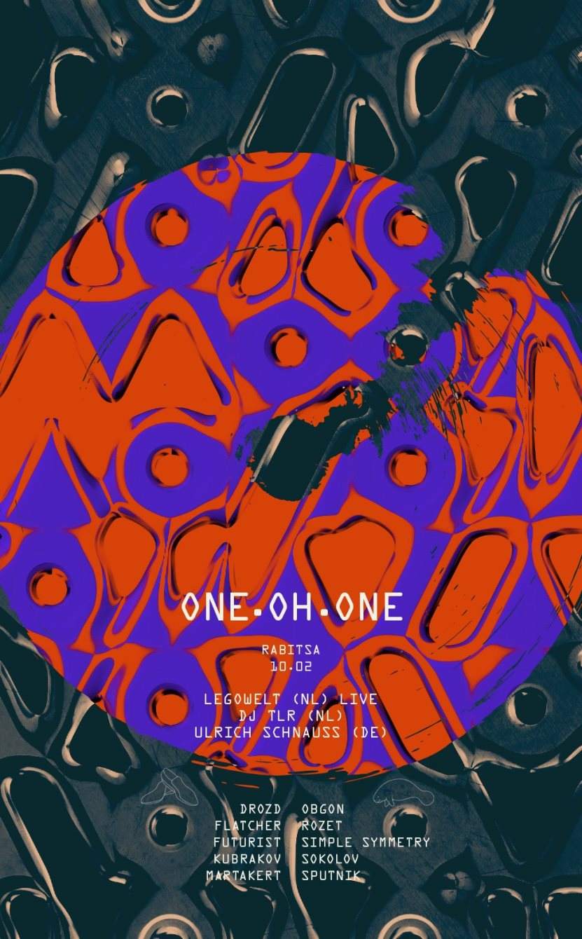One.Oh.One with Legowelt, DJ TLR & Ulrich Schnauss - フライヤー表