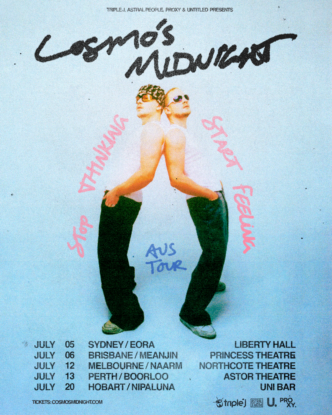 Cosmo's Midnight 'Stop Thinking Start Feeling' Australia Tour 2024 - Eora/ Sydney - Página frontal
