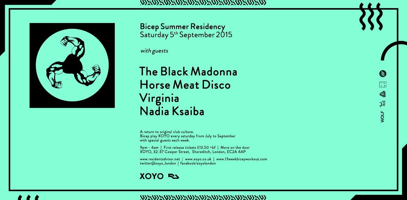 Bicep + The Black Madonna + Horse Meat Disco + Room 2: Virginia + Nadia Ksaiba - Página frontal