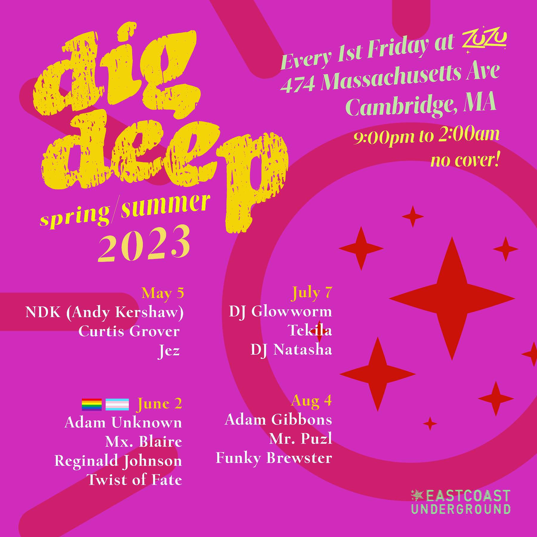 Dig Deep: Adam Gibbons, Alex Slater, Funky Brewster - フライヤー裏