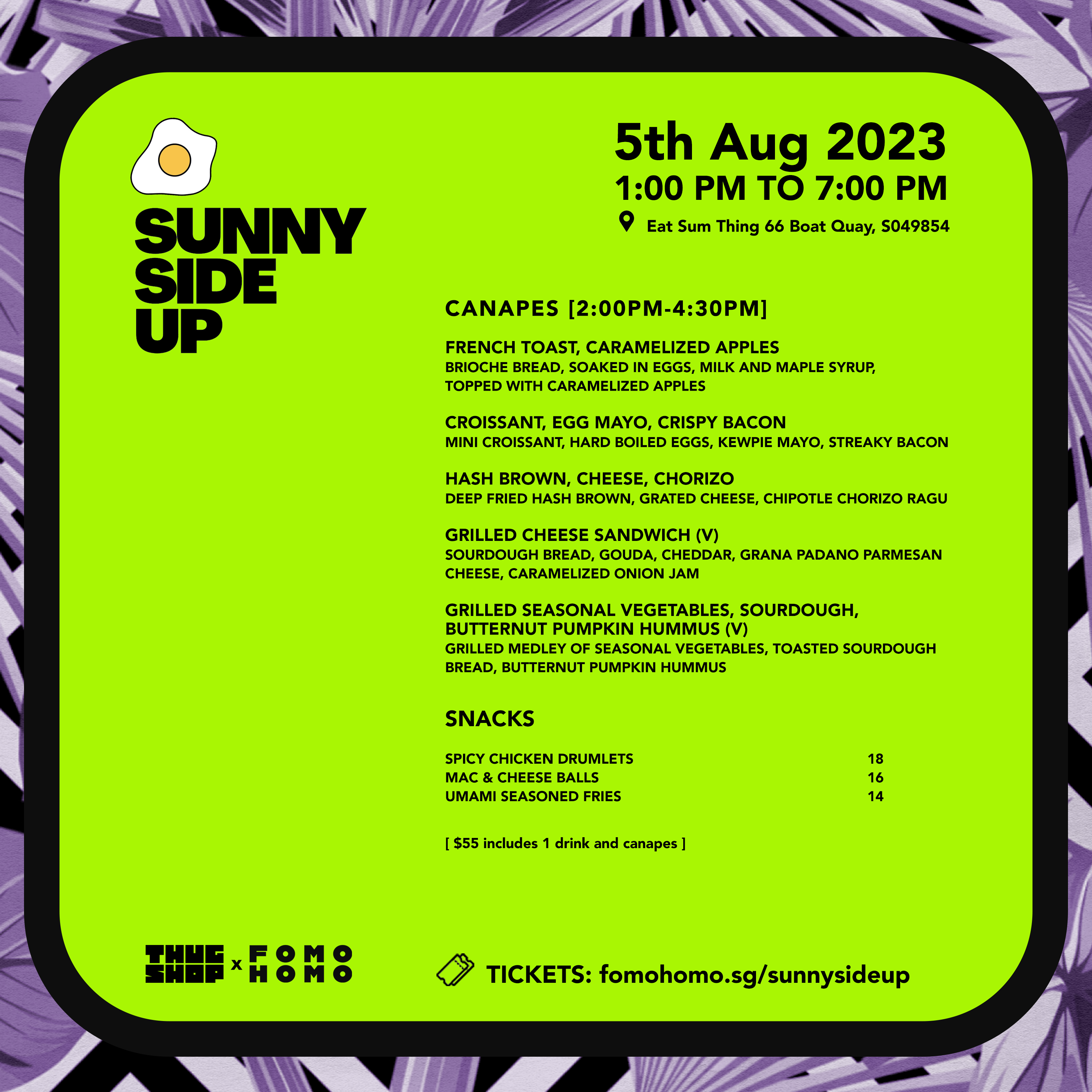 Thugshop x FOMOHOMO presents SUNNY SIDE UP – your boozy brunch party - フライヤー裏