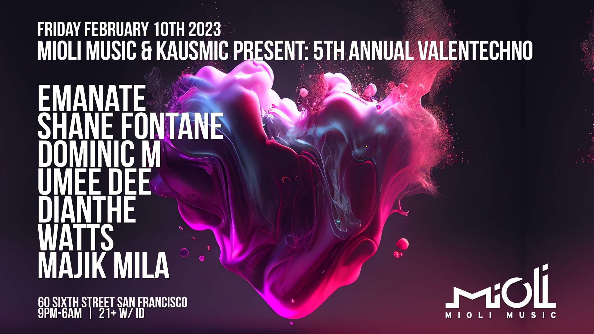 Mioli Music & Kausmic present: 5th Annual ValenTechno - Página frontal