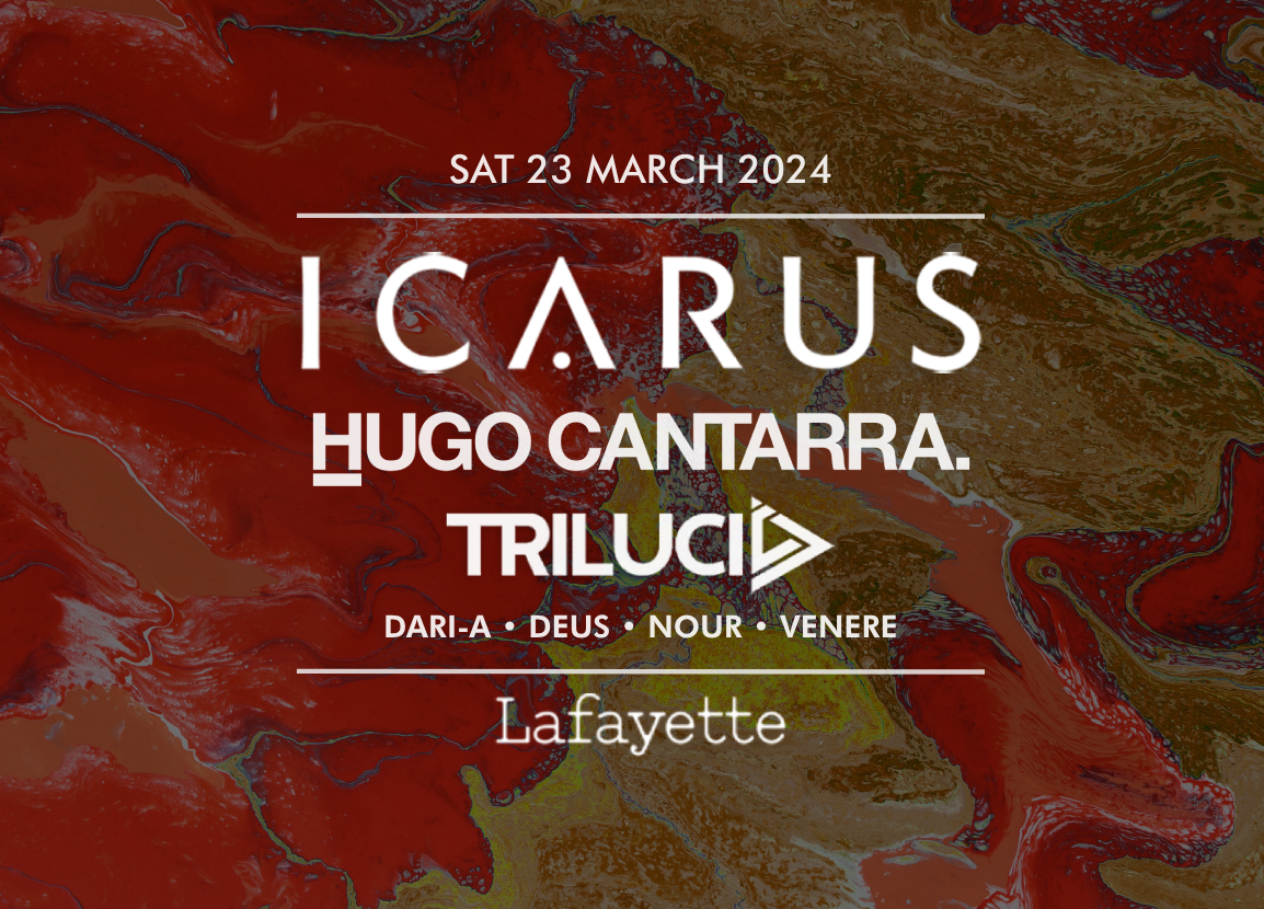 Rhythm Horizons: Icarus, Hugo Cantarra, Trilucid + support - Página frontal
