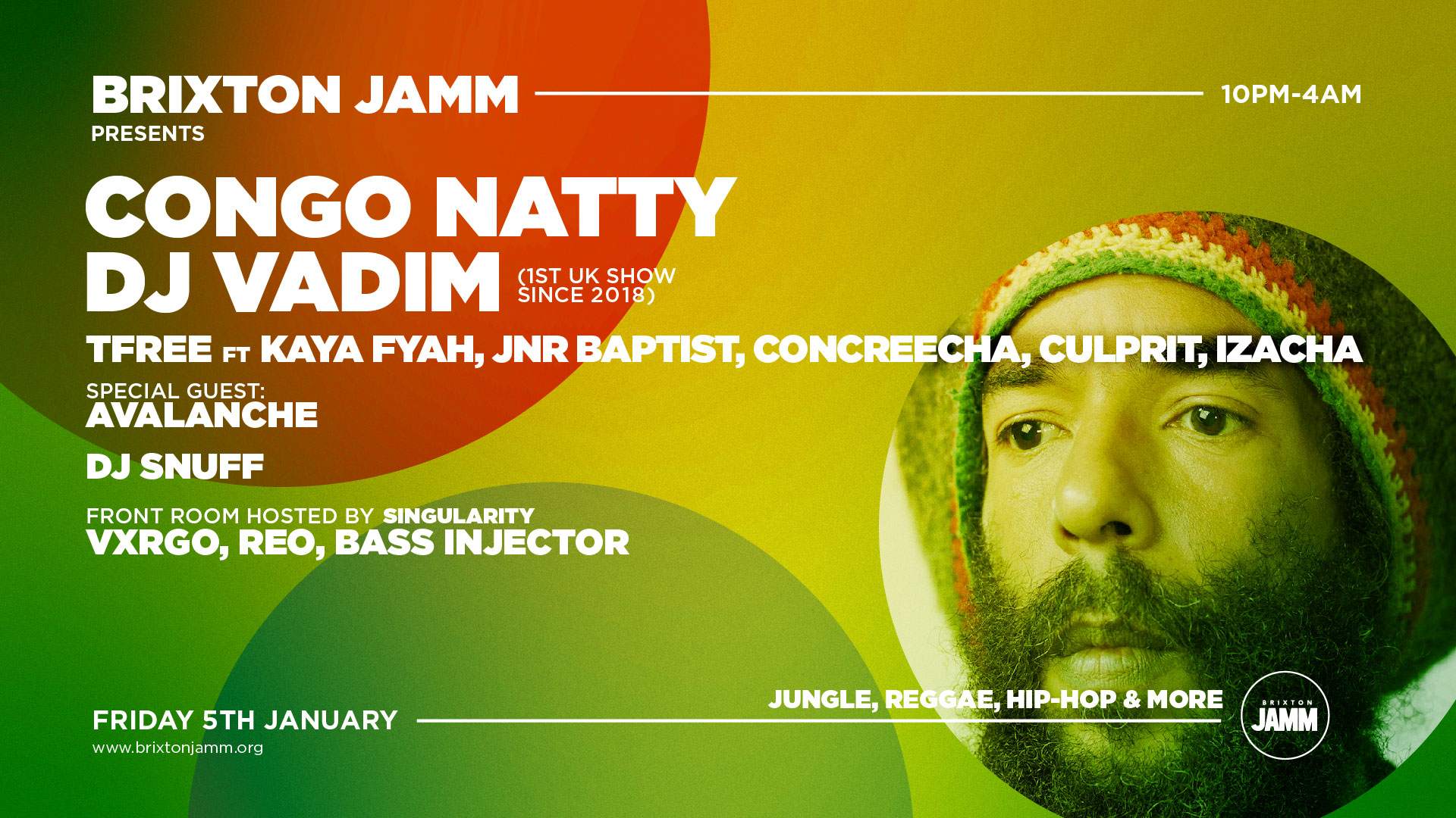 Brixton Jamm presents: Congo Natty, DJ Vadim, Kaya Fyah, Singularity  - Página frontal