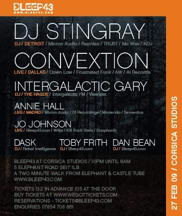 Bleep43 - Dj Stingray, Convextion & Intergalactic Gary - Página frontal