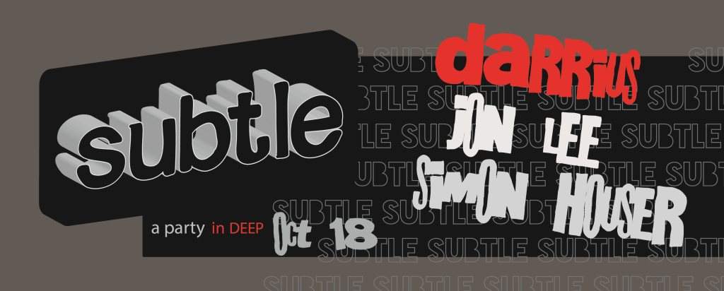 Subtle ...a Party in Deep with Jon Lee, Simon Houser & Darrius - Página trasera
