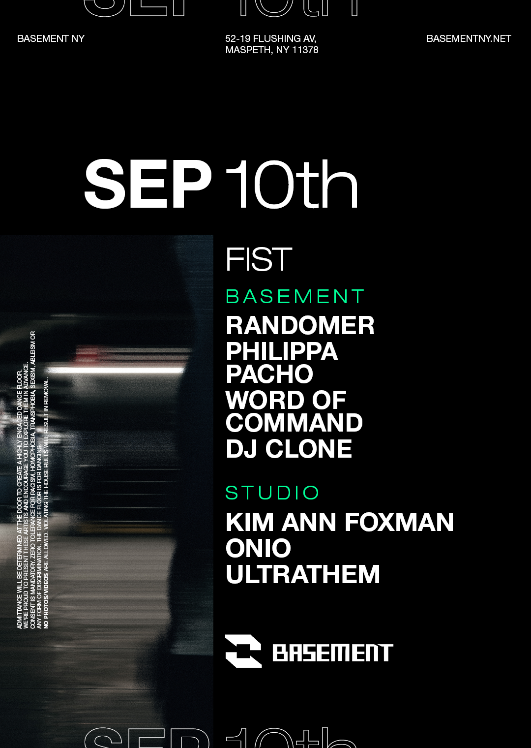 FIST: Randomer / Philippa Pacho / Kim Ann Foxman / Onio / Ultrathem - Flyer front