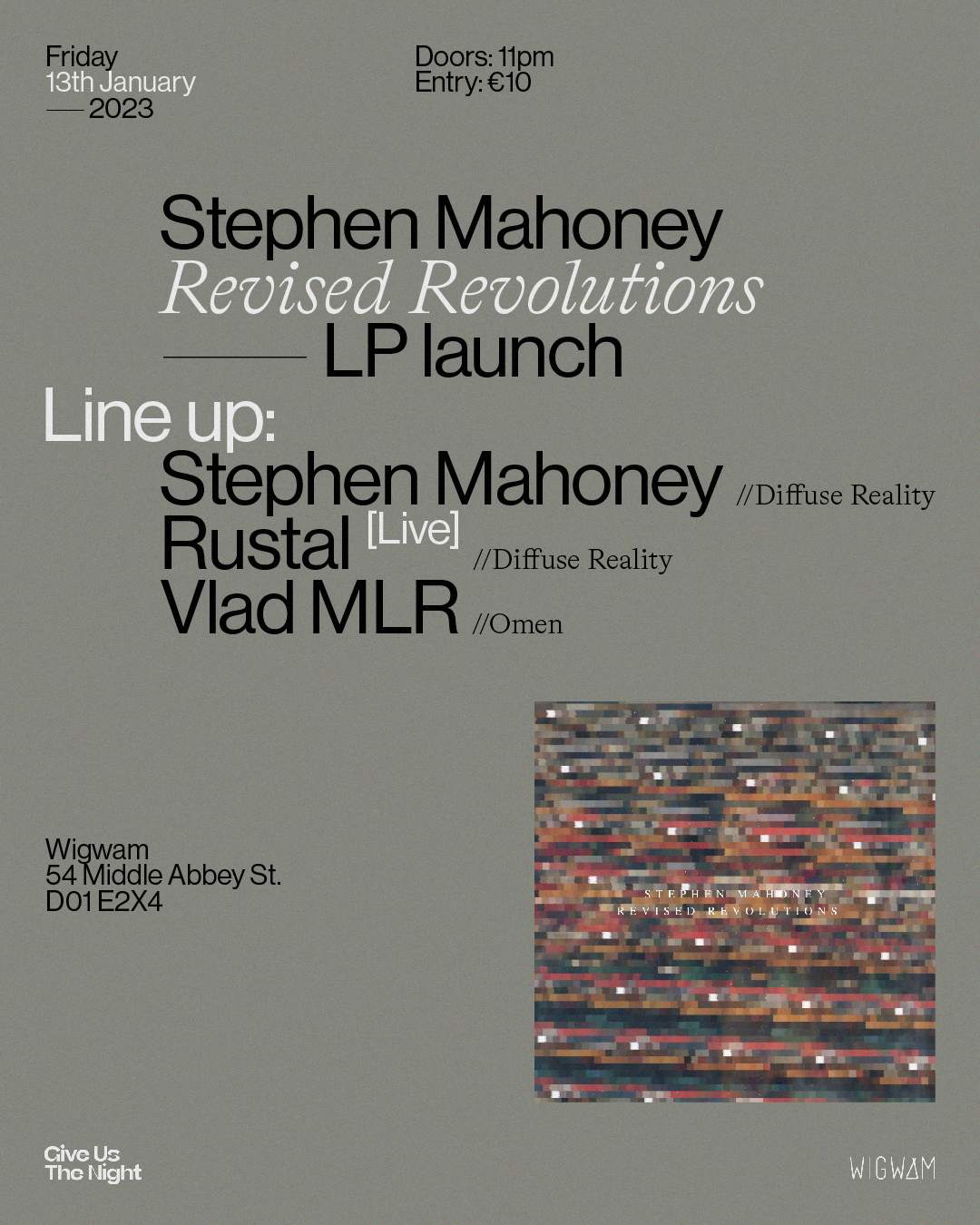 Stephen Mahoney Revised Revolutions Lp Launch Diffuse Reality Records - Página frontal