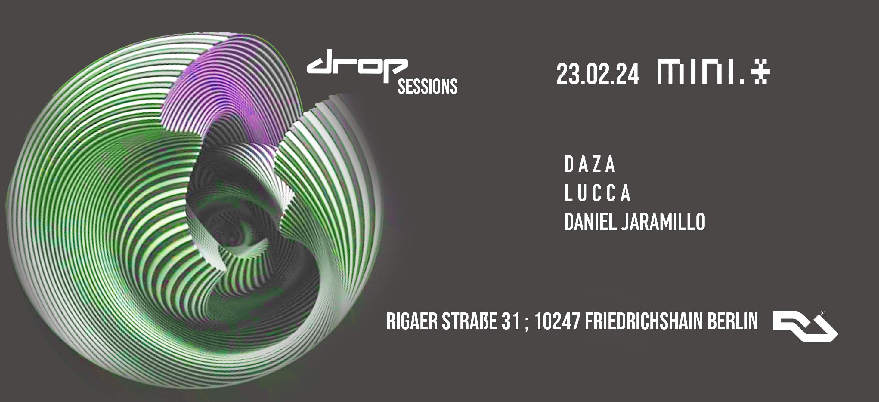Drop Sessions DAZA & Freunde - フライヤー表