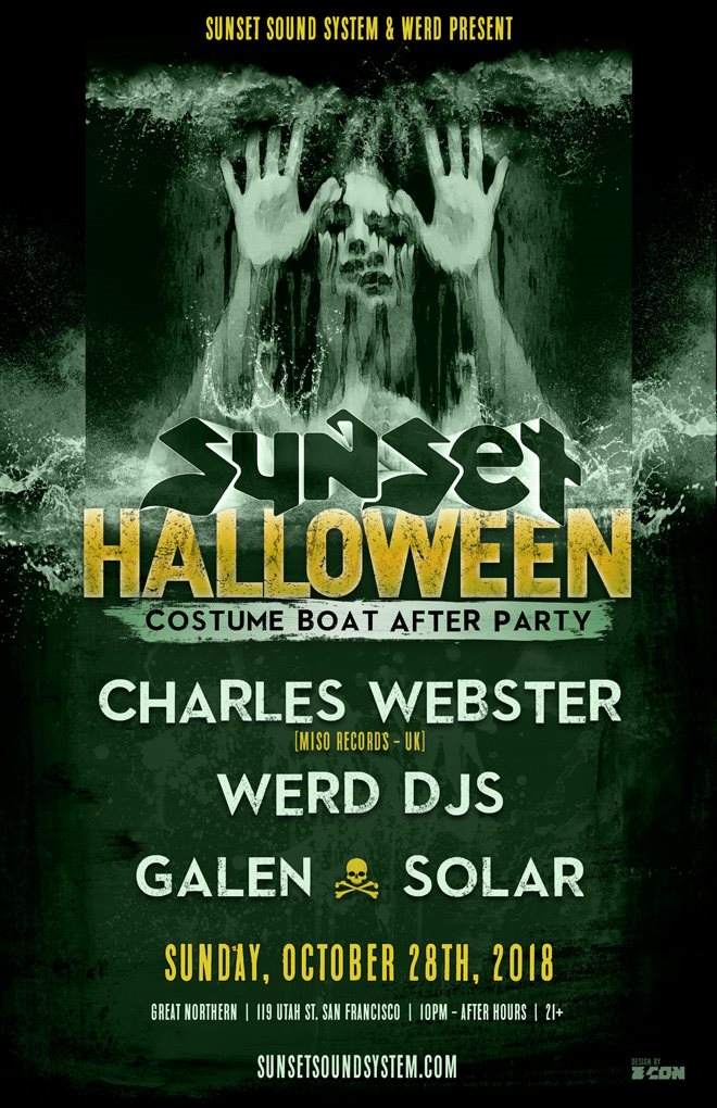Sunset Sound System Halloween Costume Boat Party + After-Party 2018 - フライヤー裏