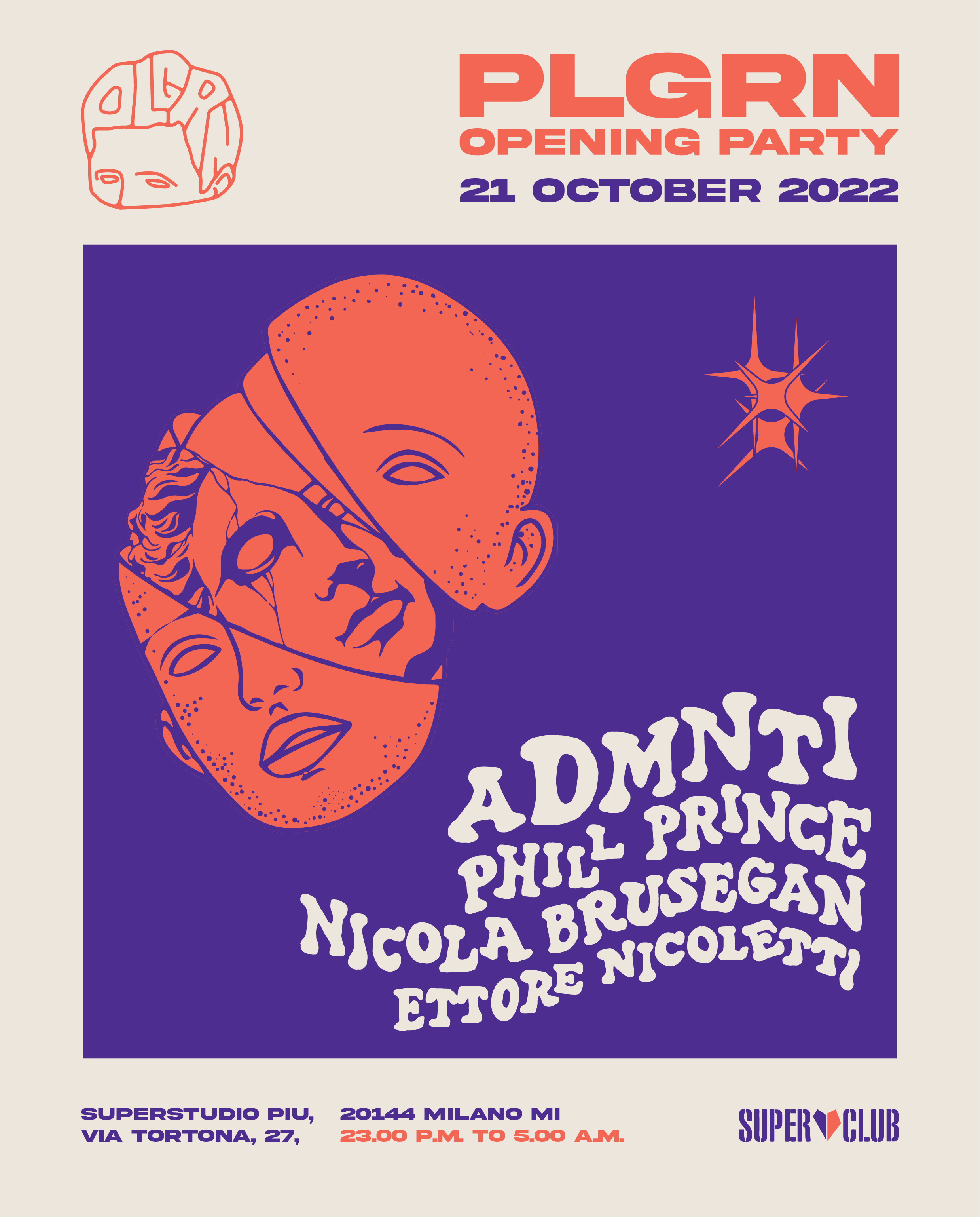 Plgrn Opening Party with ADMNTi [Beeyou records - Dansu Discs ] - フライヤー表