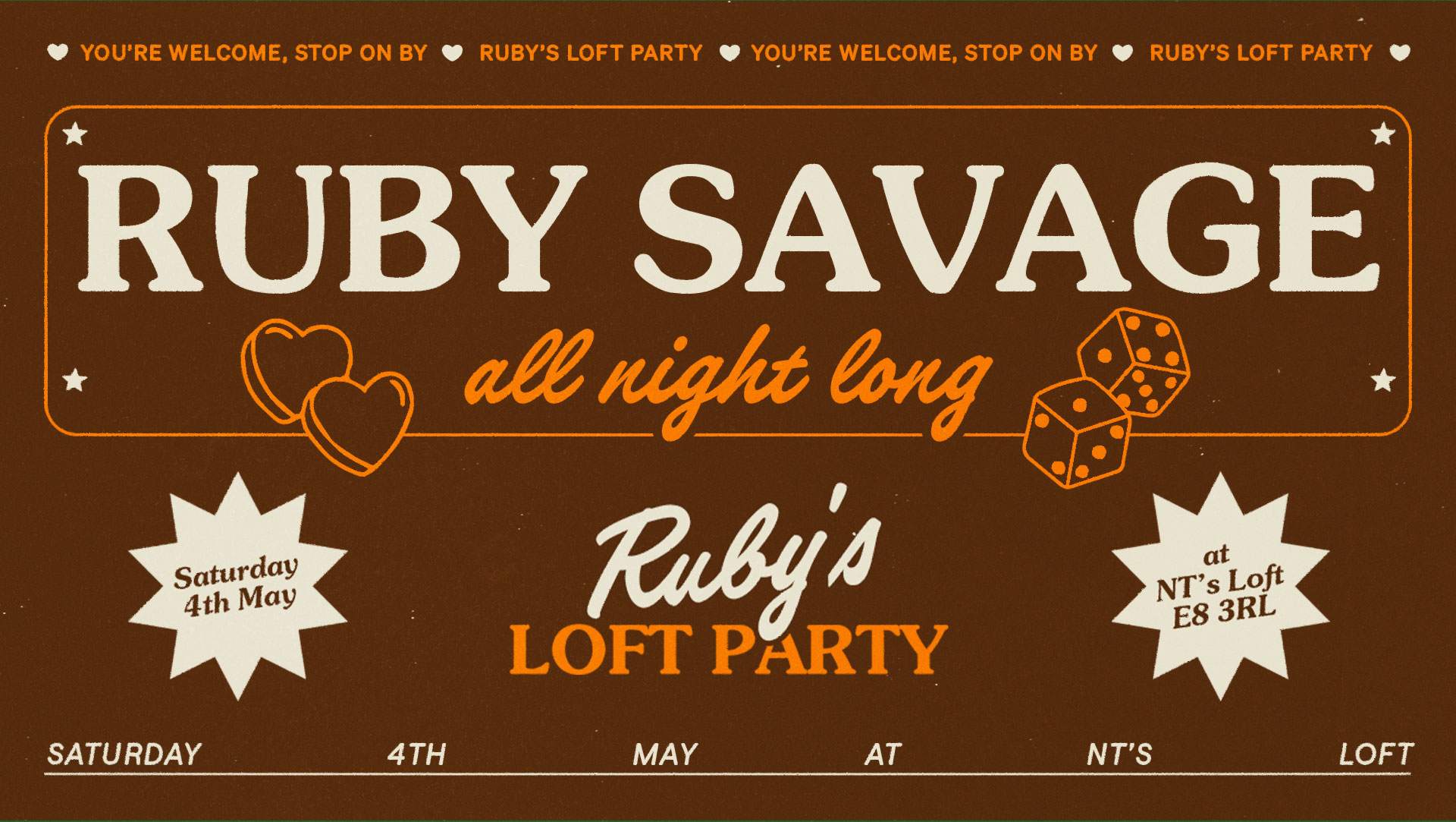 NT's Loft: Ruby Savage Residency - All Night Long - Week 1 - フライヤー表