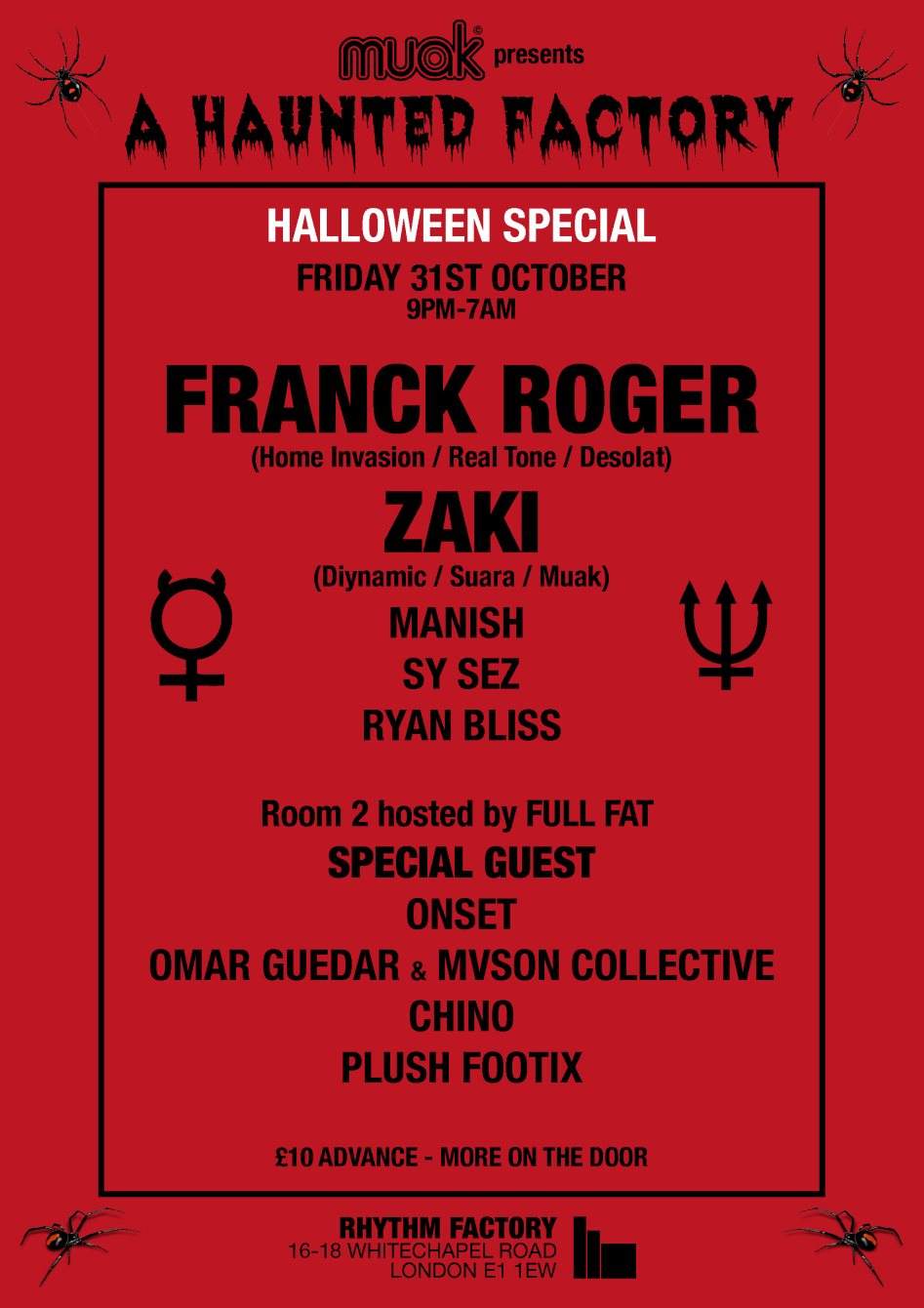 Muak presents the Haunted Factory with Franck Roger - Página trasera