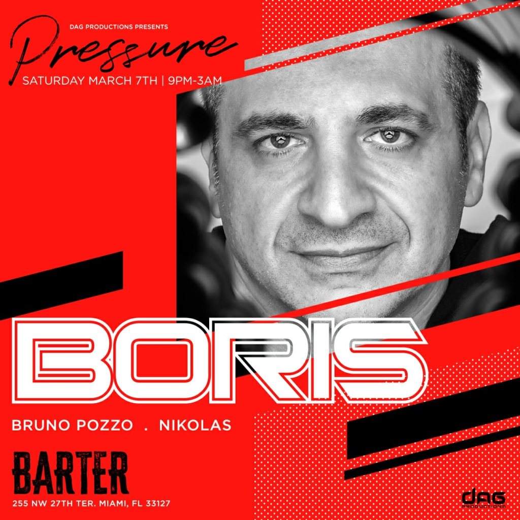 DJ Boris by Pressure Miami - Página frontal