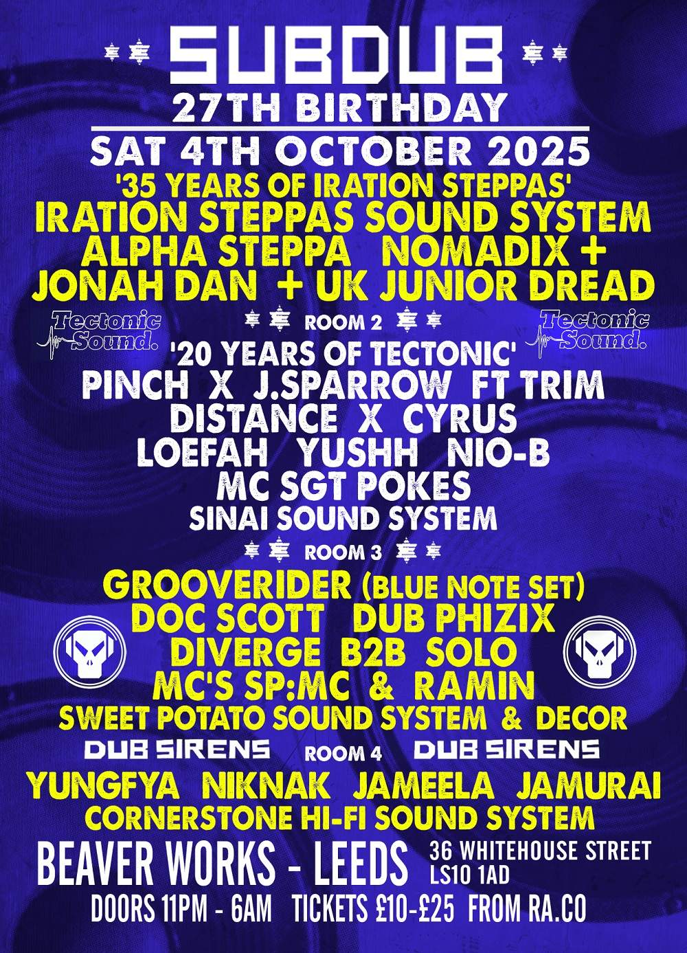 SUBDUB - 27TH BIRTHDAY / Iration Steppas 35 / METALHEADZ
