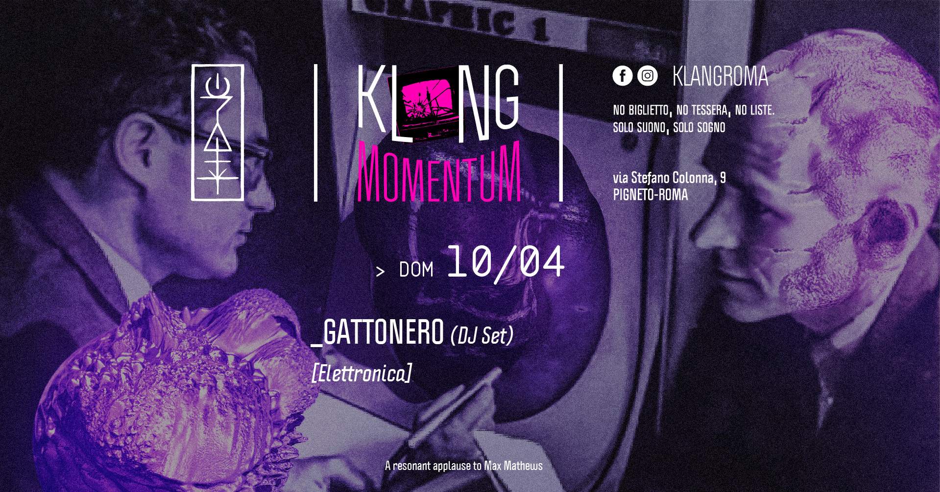 Klang Momentum presenta: Gattonero (DJ Set) - フライヤー表