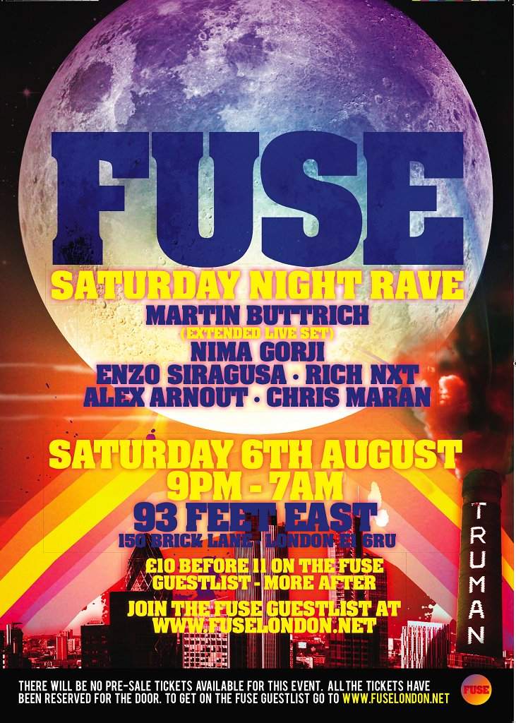 Fuse Saturday Night Rave at 93 Feet East, London