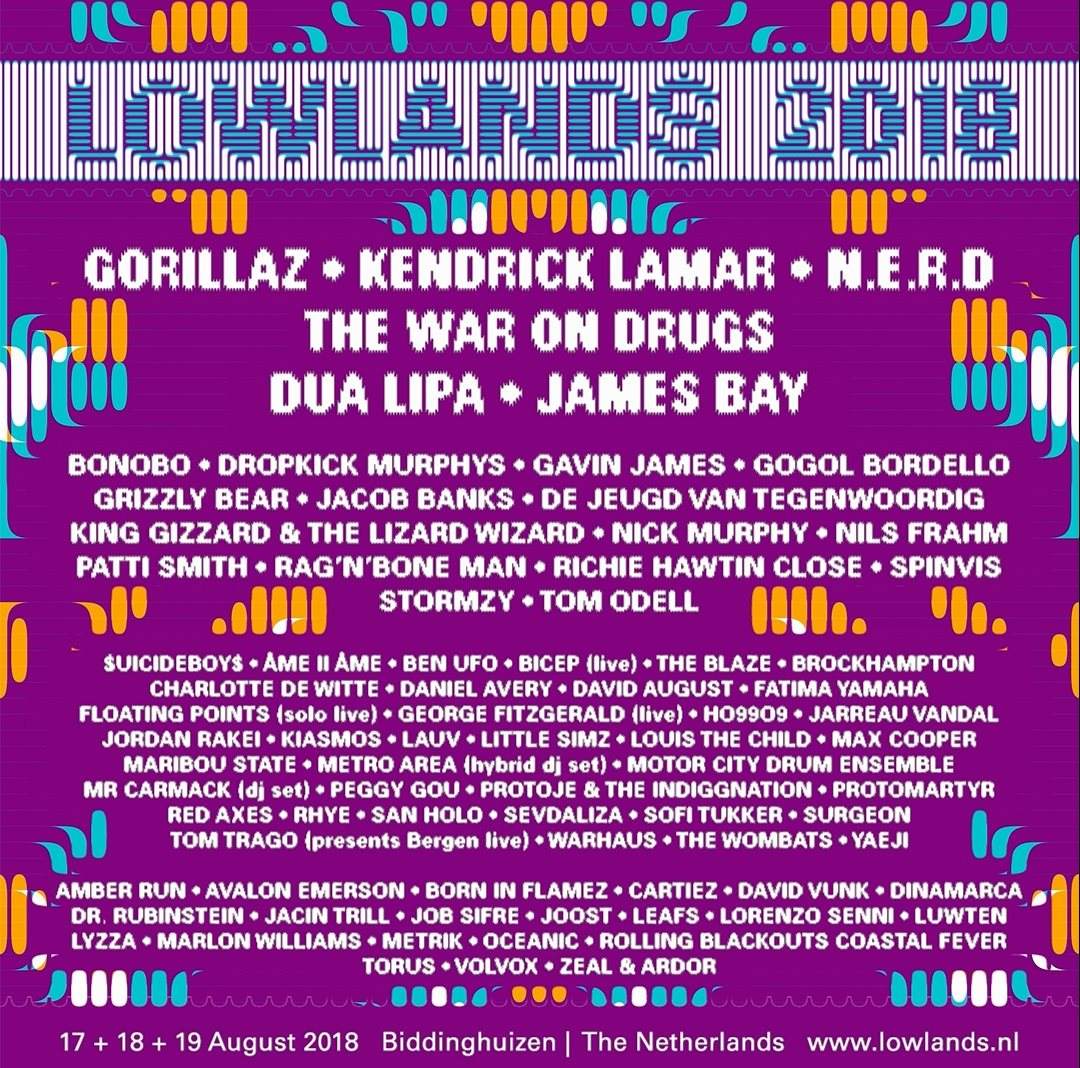 Lowlands Festival 2018 - フライヤー表