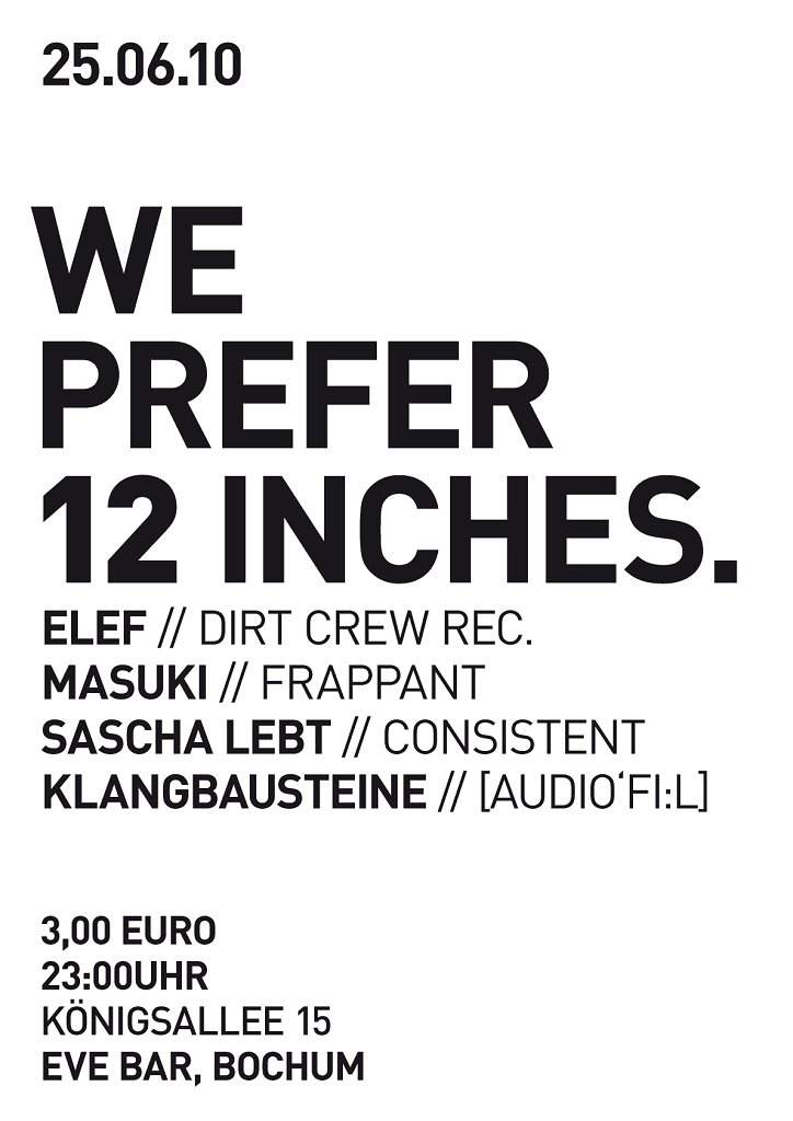 We Prefer 12 Inches - フライヤー表