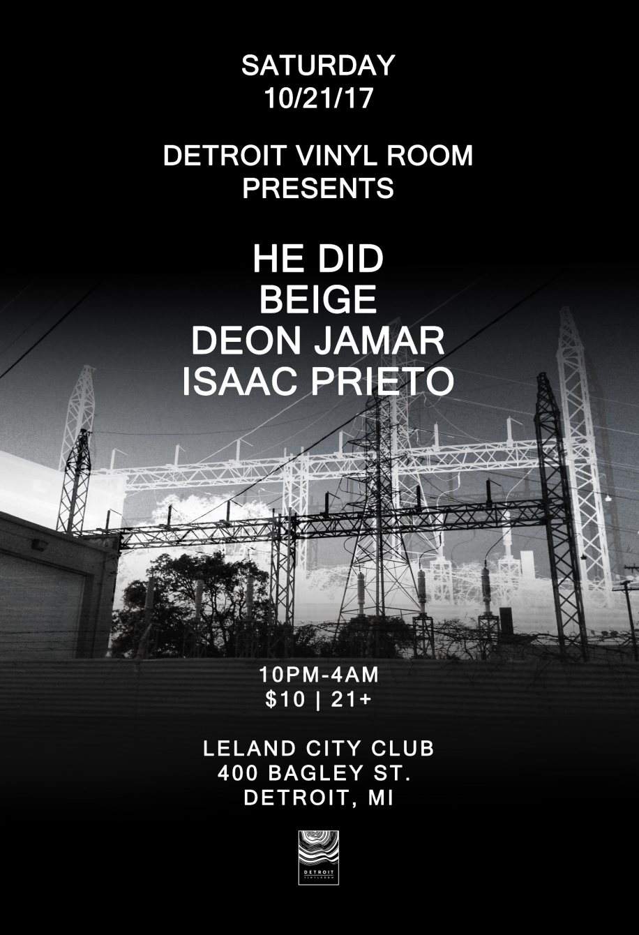 Detroit Vinyl Room presents: He Did - フライヤー表