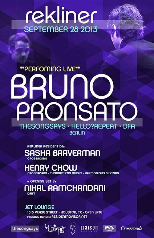 Rekliner Feat. Bruno Pronsato Live - Página frontal