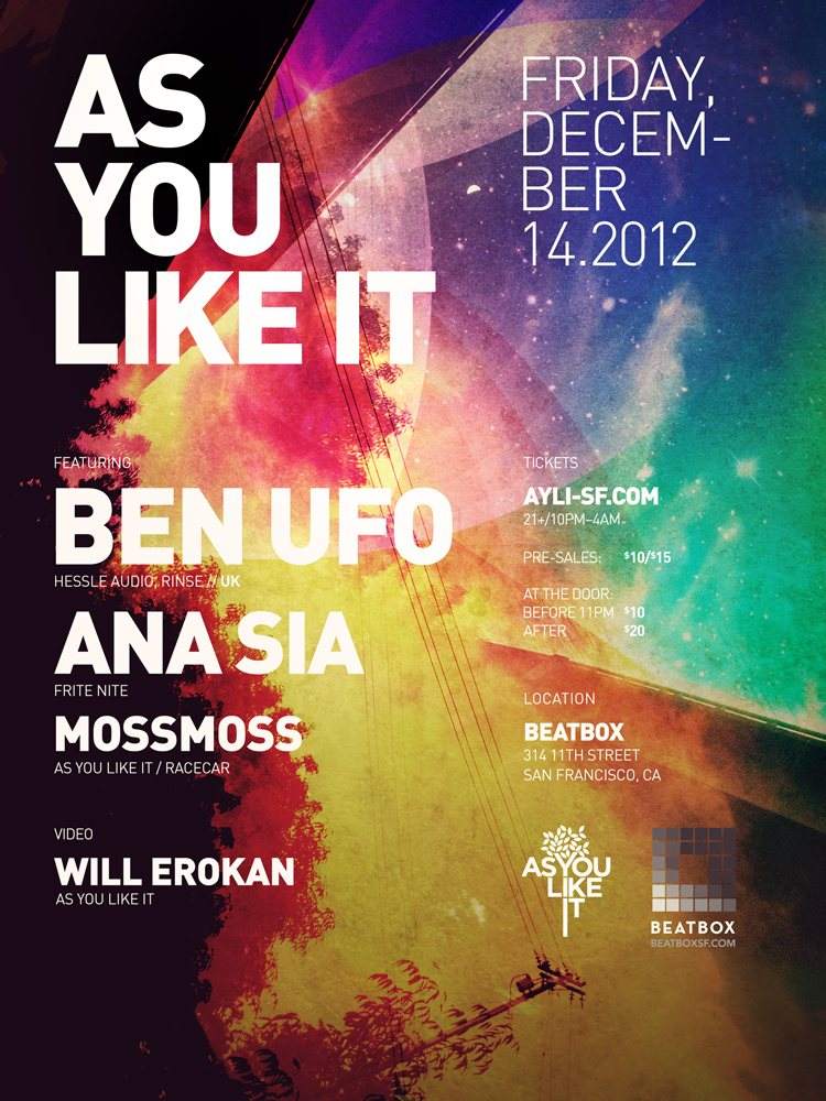 As You Like It. with Ben UFO, Ana Sia and Mossmoss - Página frontal