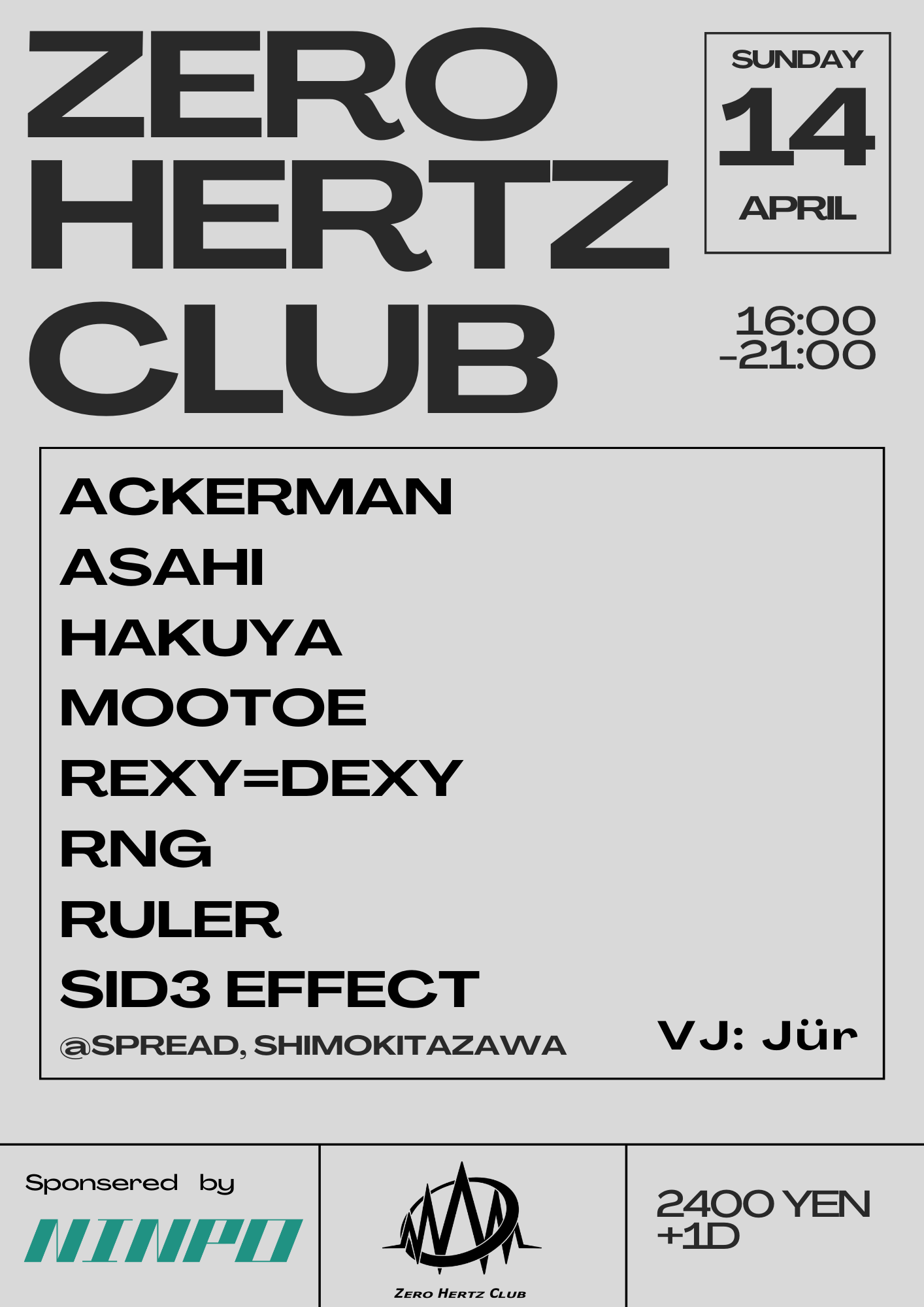 Zero Hertz Club - フライヤー表