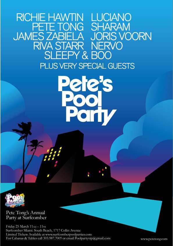 Pete Tong's Pool Party - Página frontal