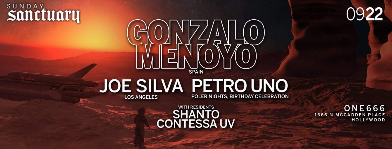 Sunday Sanctuary presents: Gonzalo Menoyo, Joe Silva, Petro Uno - Página frontal