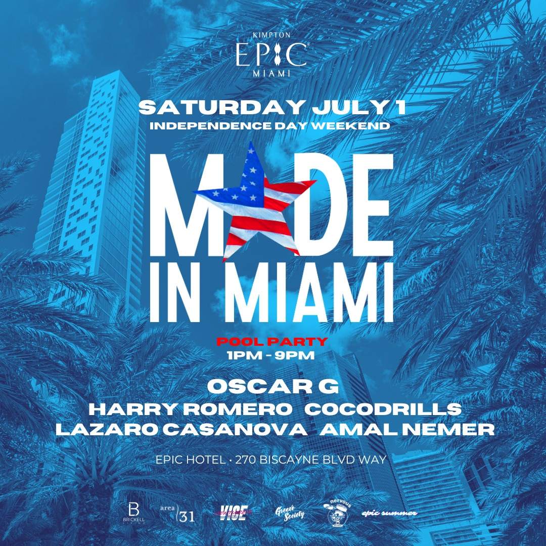 Made In Miami Pool Party with Oscar G & Friends - フライヤー裏
