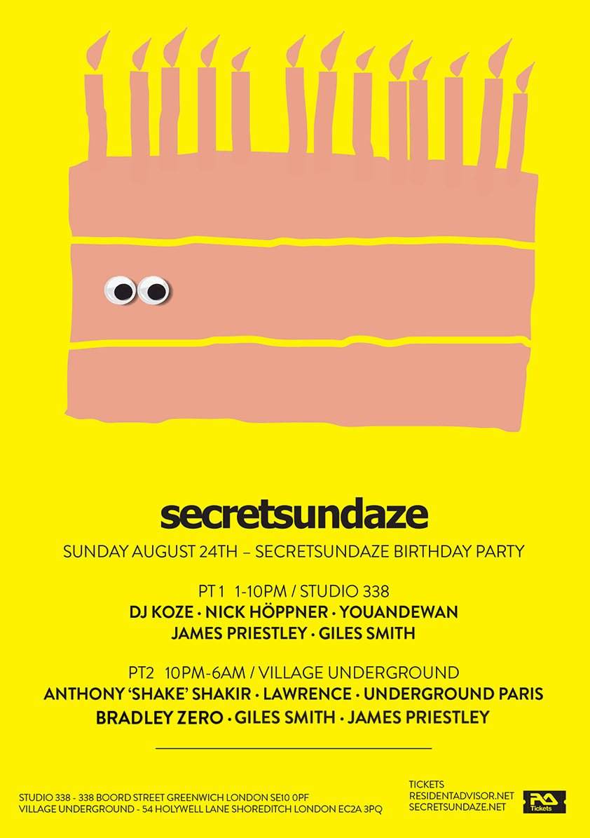 Secretsundaze Birthday Party with DJ Koze, Anthony Shakir, Nick Höppner & More - Página frontal