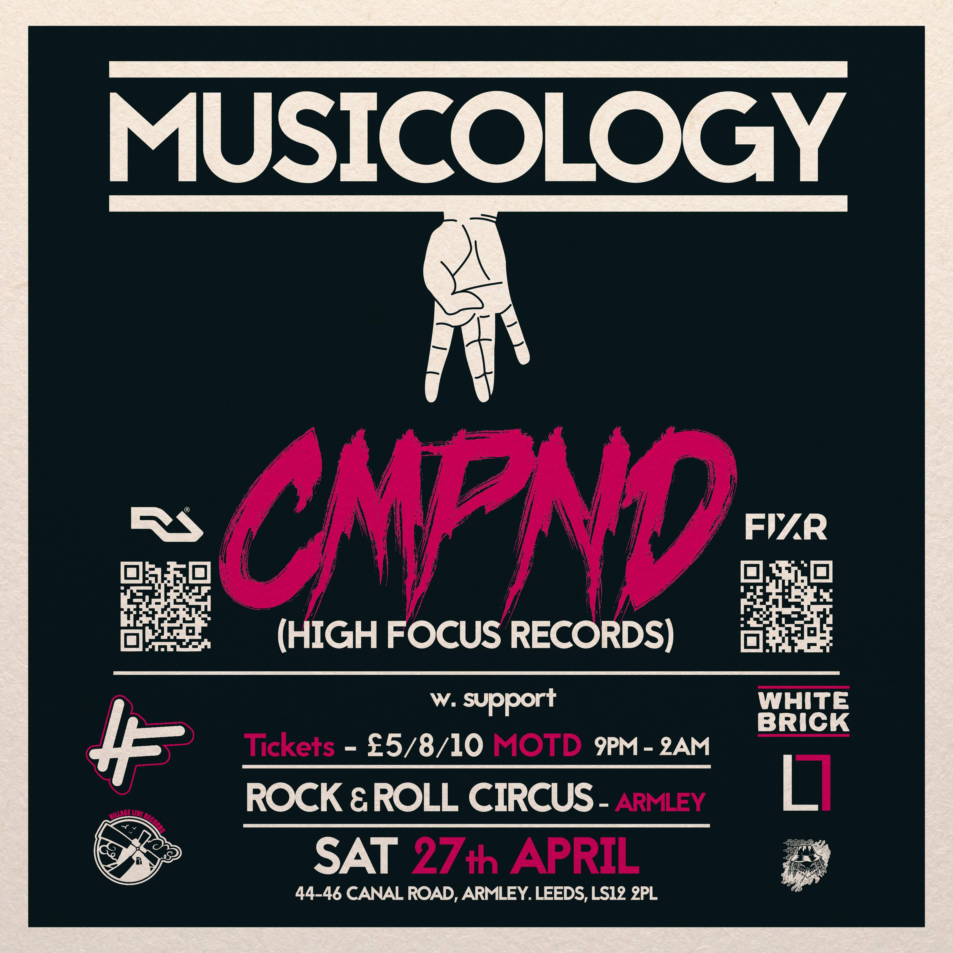 Musicology Presents:- CMPND (High Focus Records) + Jack Danz / Pique Roscoe / Oliver Rees - Página trasera