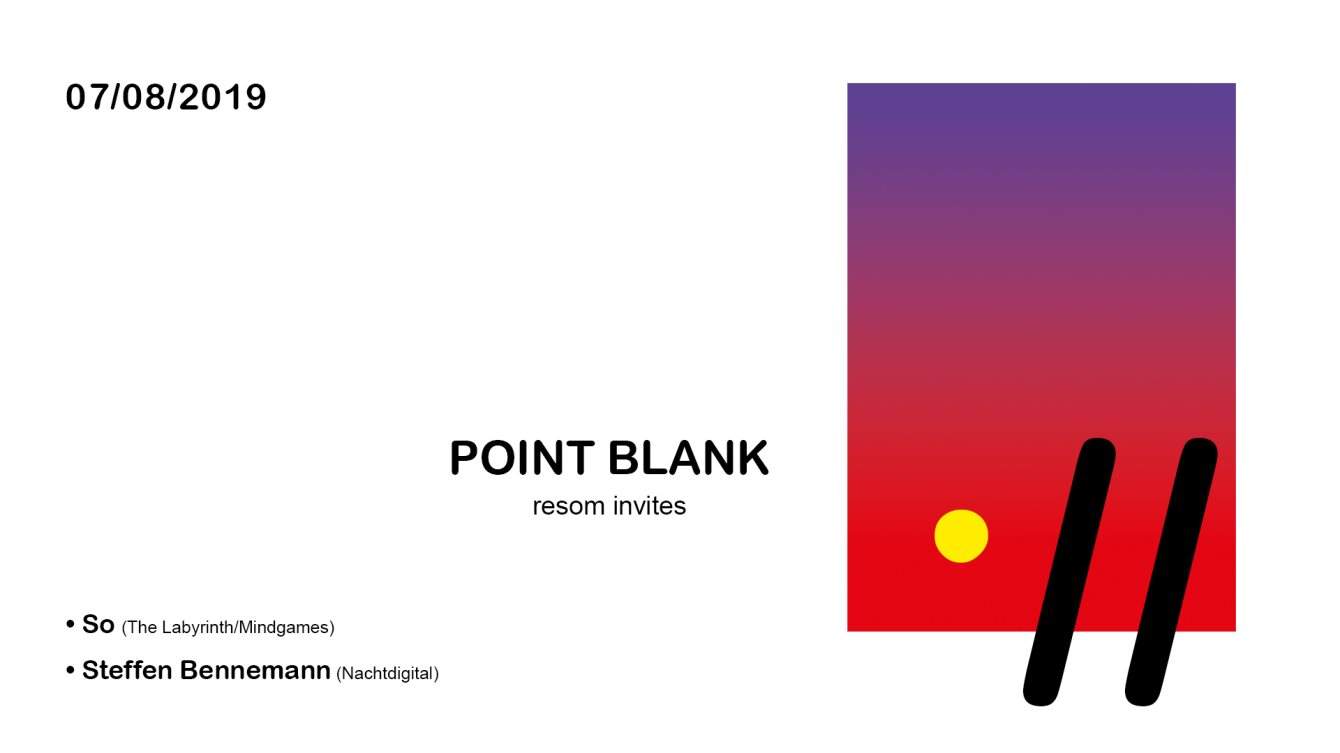 Point Blank: Resom Invites SO & Steffen Bennemann - フライヤー表