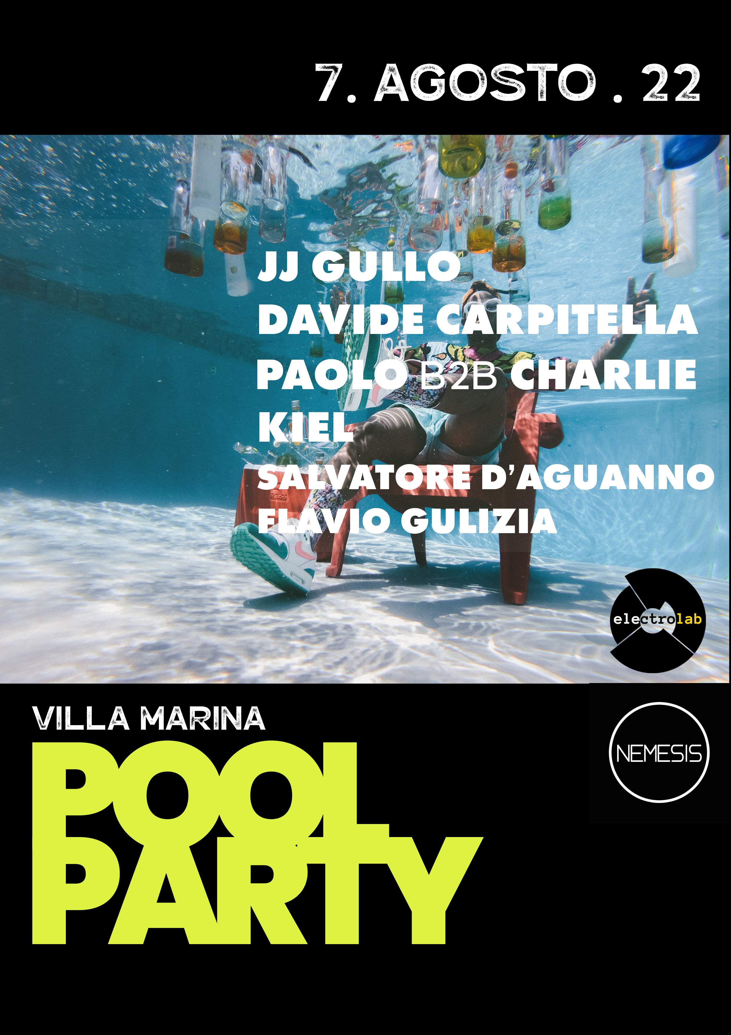 Electrolab presents Villa Marina - Pool Party - フライヤー表