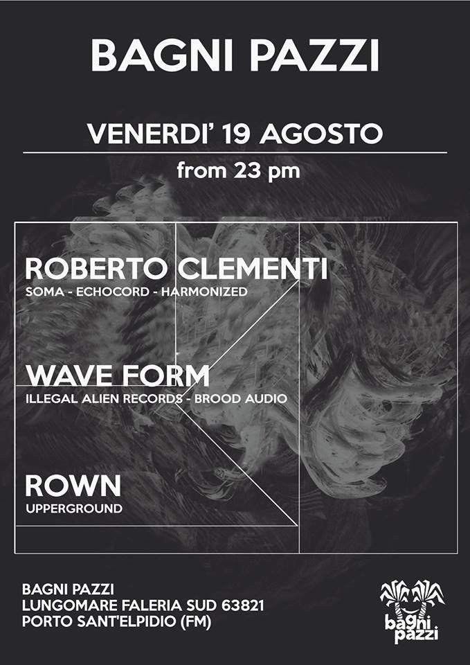 Roberto Clementi / Wave Form / Rown - フライヤー表